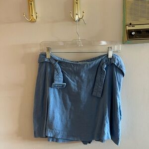 Abercrombie & Fitch Blue Mini Skort With Belt Attached Large